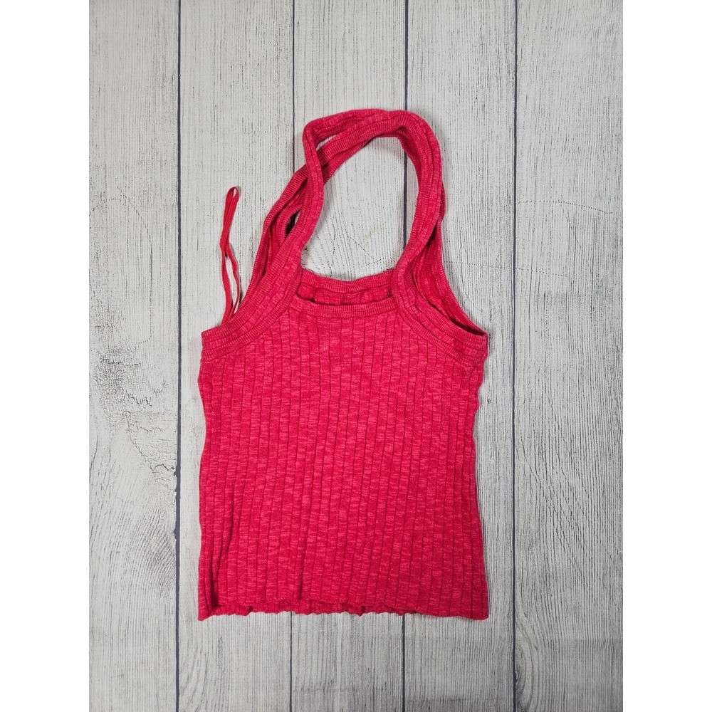 Pilcro Sweater Tank Top Womens Small Pink Rib Knit Cotton Blend Sleeveless - Picture 7 of 7